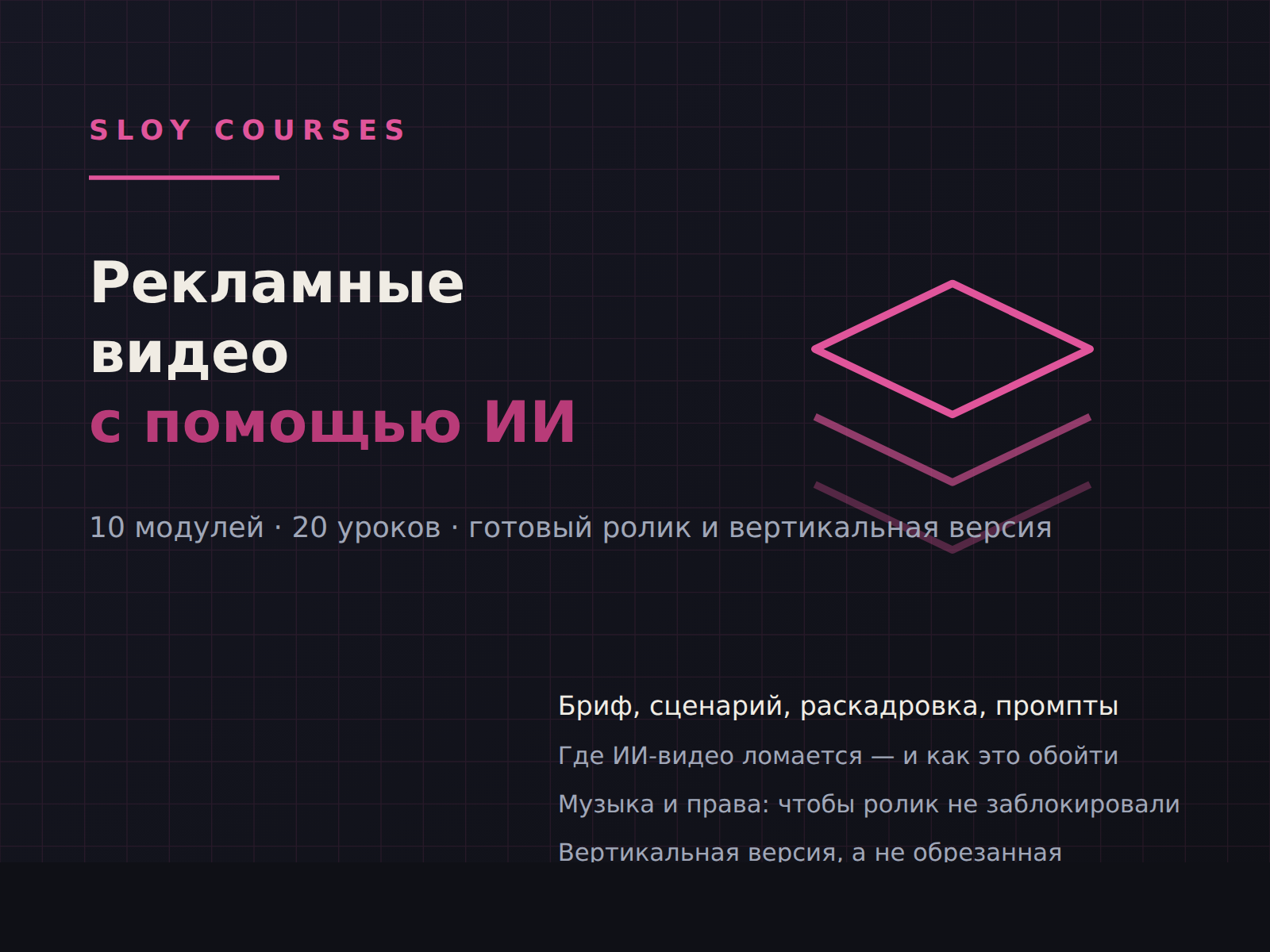 Обложка курса «Создание рекламных видео с помощью ИИ»